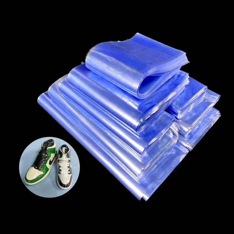 100PCS PVC Shrink Film Bag Transparent Clear Dust Moisture Proof Shoe Membrane Box Outer Package Plastic Seal Heat Shrink Bags