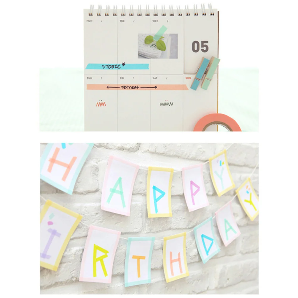 

10 Rolls Rainbow Color Washi Masking Tape Set Bright Decorative DIY Adhesive for Scrapbooking Gift Boxes Phone Art Craft