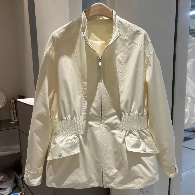 2026 Women's Short Jacket Spring Autumn Loose Temperament Ladies Coat Solid Color Age-reducing High Sense Female Overcoat