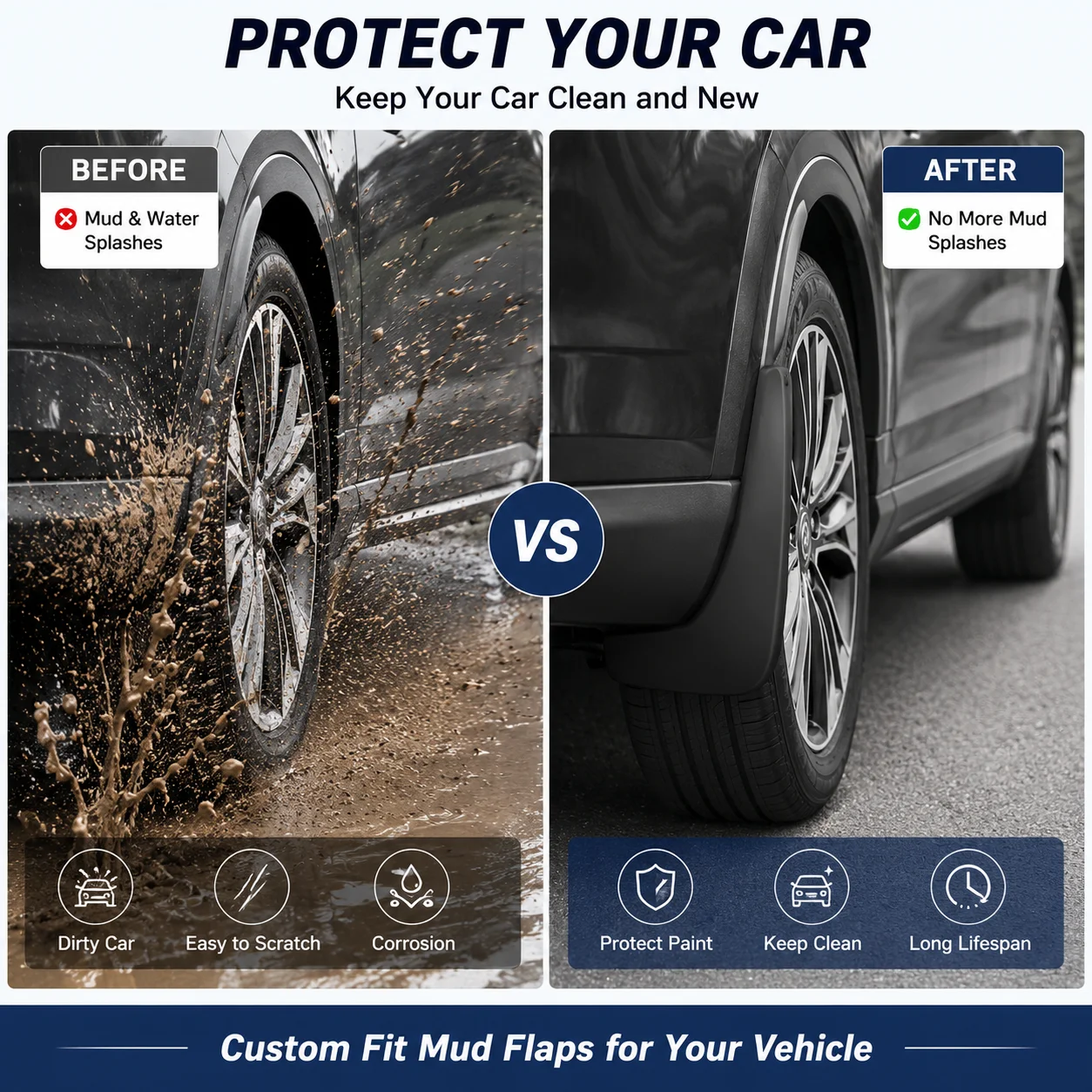 For Honda CR-V 2023 2024 2025 Mud Flaps Splash Guards Fender Mudguards Front Rear Wheel Protector 4PCS