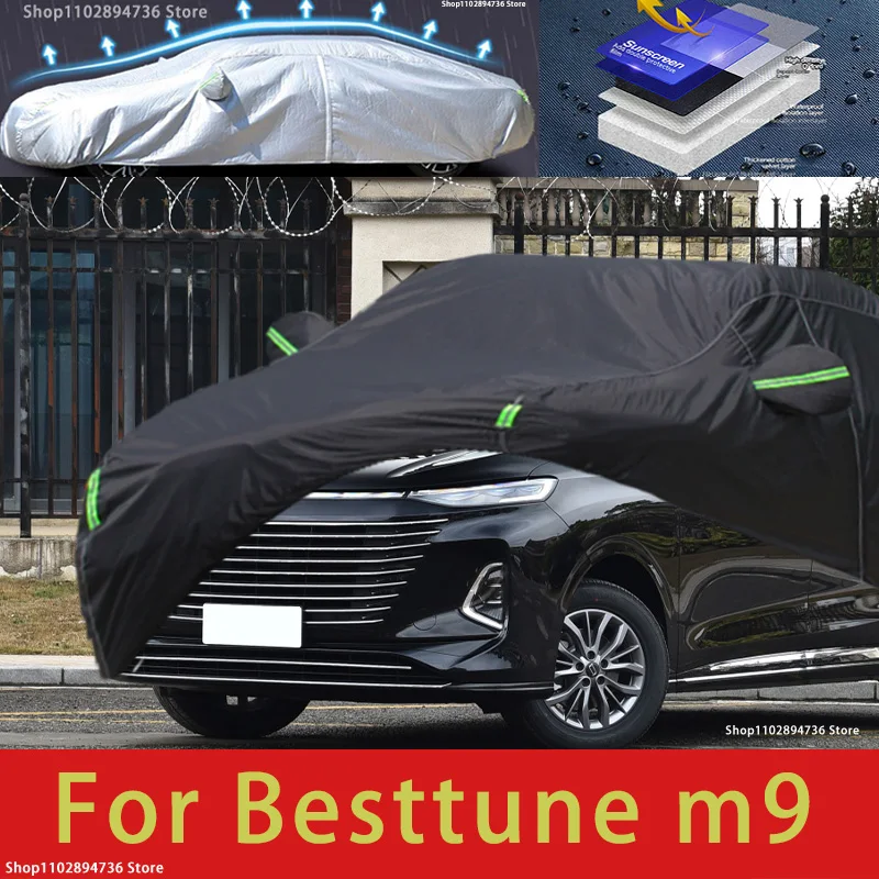 

For bestune M9 fit Outdoor Protection Full Car Covers Snow Cover Sunshade Waterproof Dustproof Exterior black car cover