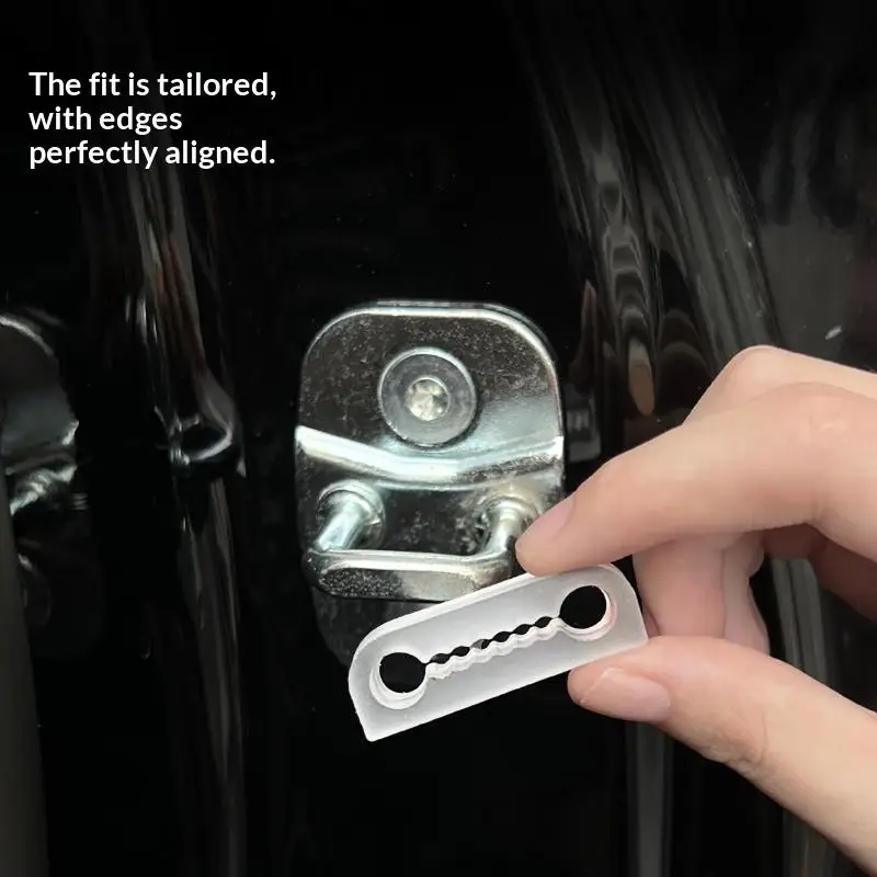 Silicone Car Door Lock Cover Pad Universal Anti Vibration Shock Absorber Soundproof Damper For Auto Door Latch Anti Scratch