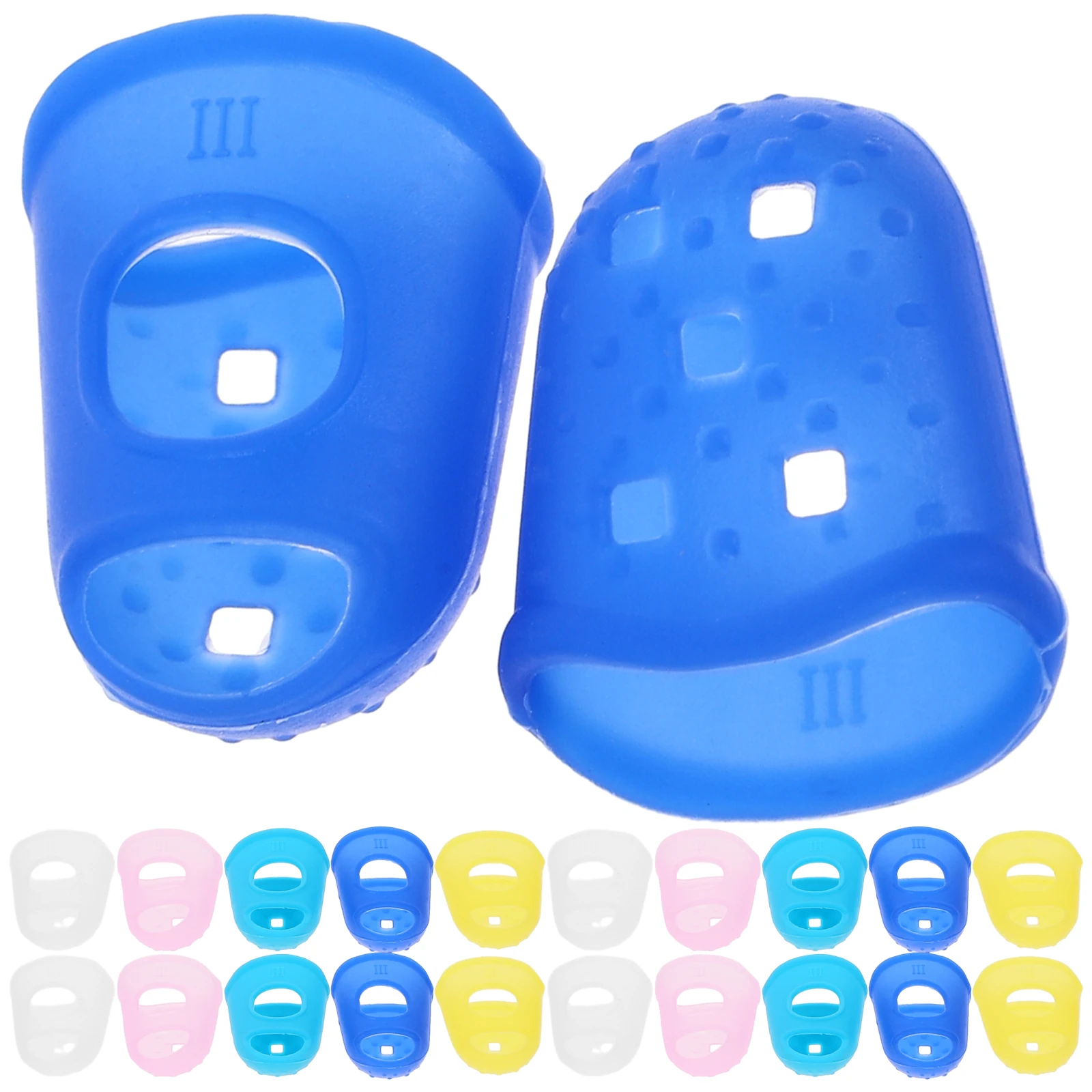 

40 pcs Anti-cut Finger Guards Large Yellow Sky Blue Dark Pink Transparent Each Durable Protective Covers Food Cutting Gaming