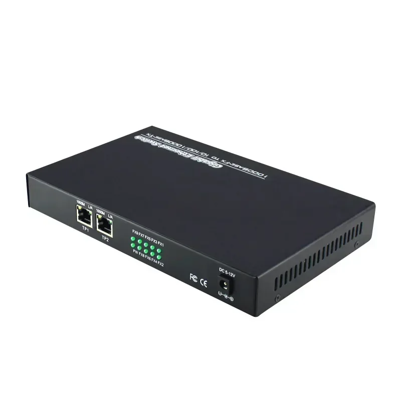Fiber Optic Media Converter 100/1000M Optical Fiber Switch 8 port 2 Electricity Sfp