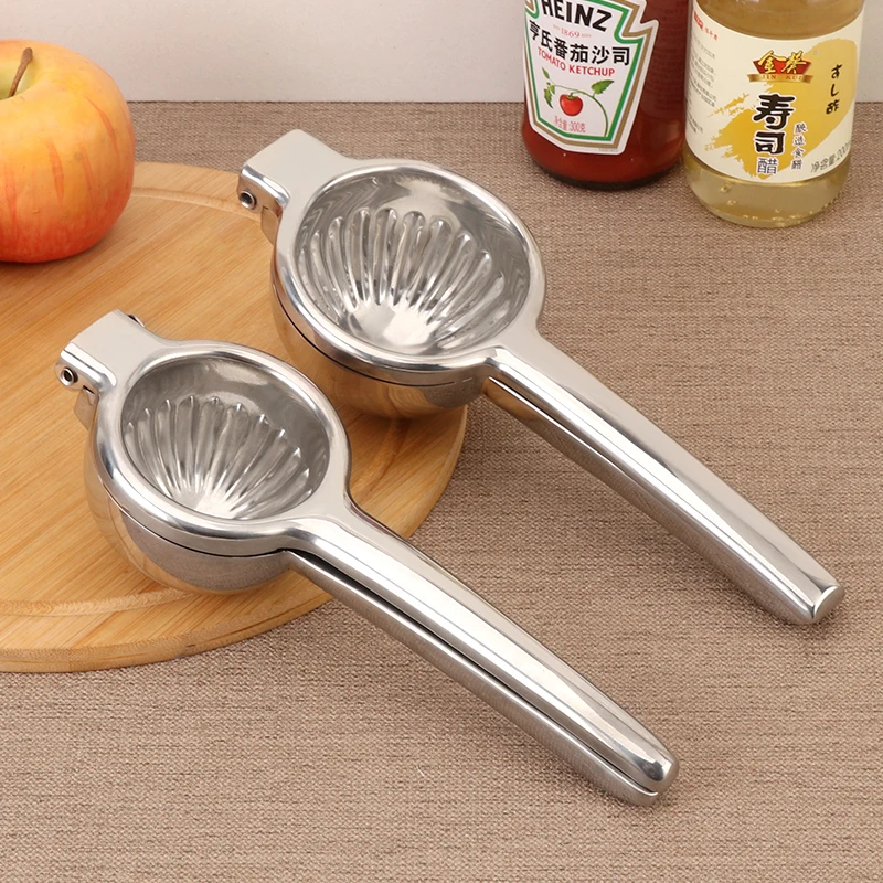 Stainless Steel Manual Lemon Squeezer Heavy Duty Fruit Juicer Ergonomic Handheld Citrus Press for Kitchen Bar Bakery Milk
