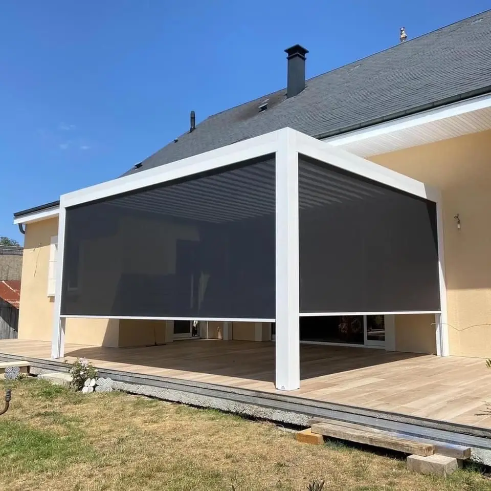 

Luxury Outdoor Arbours Bioclimatic Louvered Roof Pergolas Waterproof Aluminum Gazebo for Garden Decor Patio Entertainment