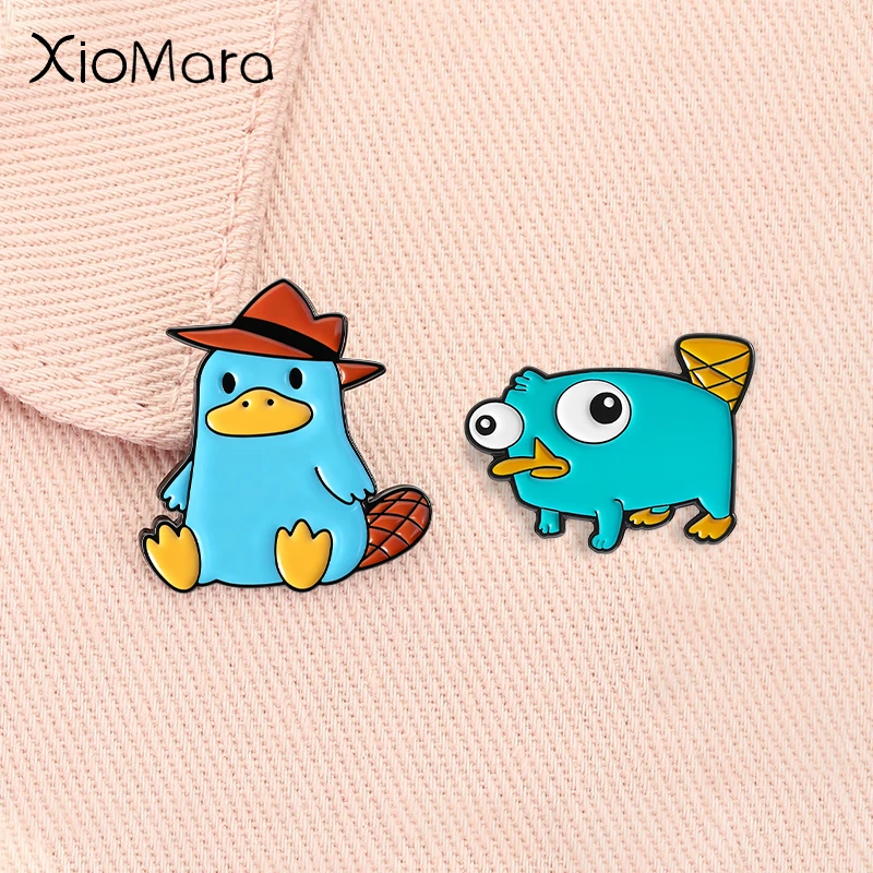 Perry das Schnabeltier Emaille Pin Cartoon Anime Charaktere Grün Haustier Brosche Revers Rucksack Abzeichen Modeschmuck Geschenk für Freunde