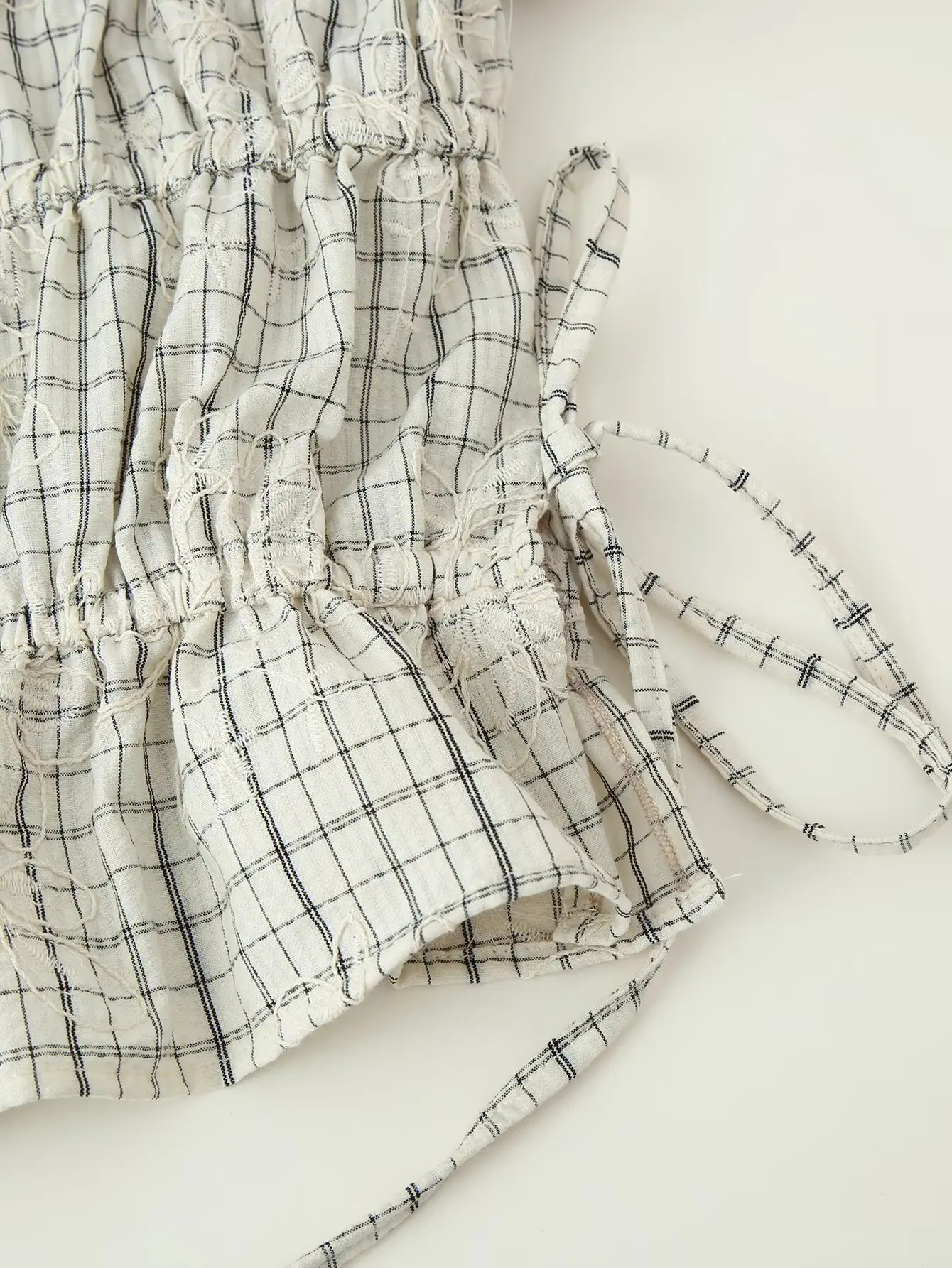 Spring Plaid Embroidered Bow Short Sleeve Blouse Tops and A-line Side Zipper Skirt Women Casual Office Lady Daily Commuting Set