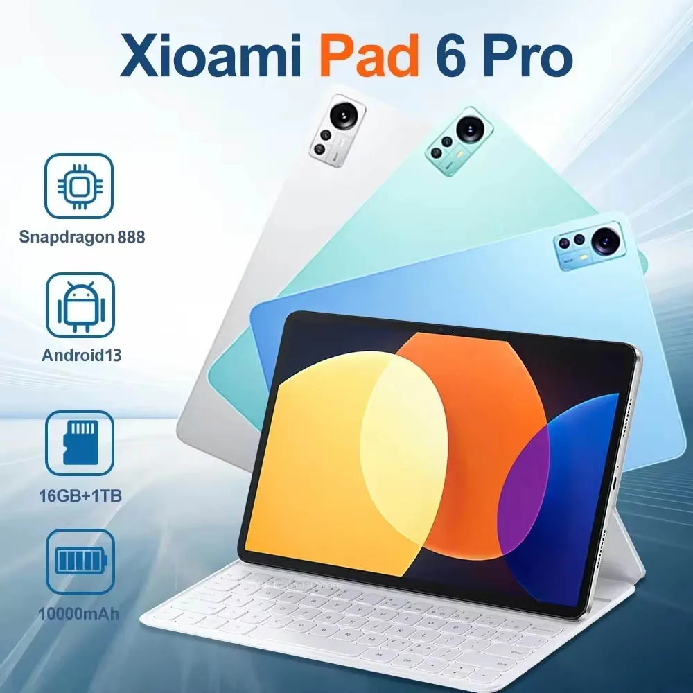 

2024 Global Version Original Mi Pad 6 Pro Tablet Snapdragon 888 Android 13 16GB+1024GB 10000mAh 5G Dual SIM Card WIFI 4K Tablet