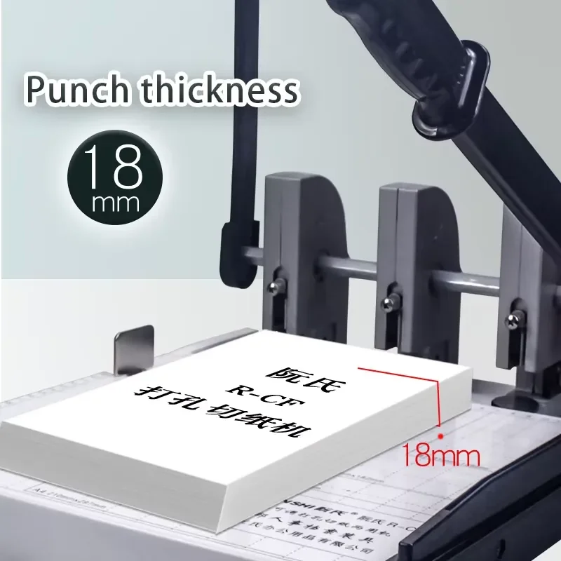 3-Hole Punch with Paper Cutter R-CF 180 Sheets Paper Punch for Office Essentials Print Shops
