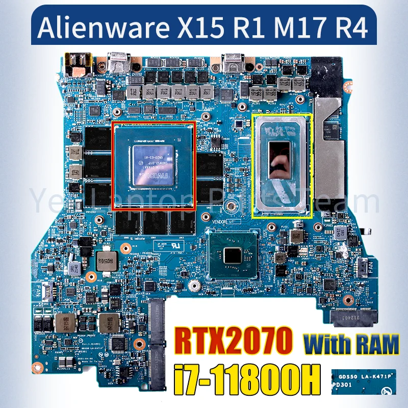 

LA-K471P для DELL Alienware X15 R1 M17 R4, материнская плата для ноутбука SRKT3 i7-11800H RTX2070 8G с оперативной памятью 0XDWN8, материнская плата для ноутбука