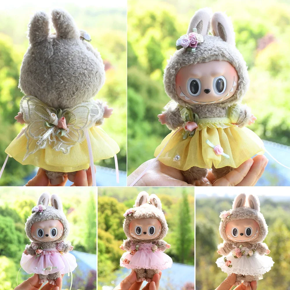 [Clothes Only]Fashion Dress and Hoodie for 17cm Labubu Dolls Stylish Clothes and Cute Accessories