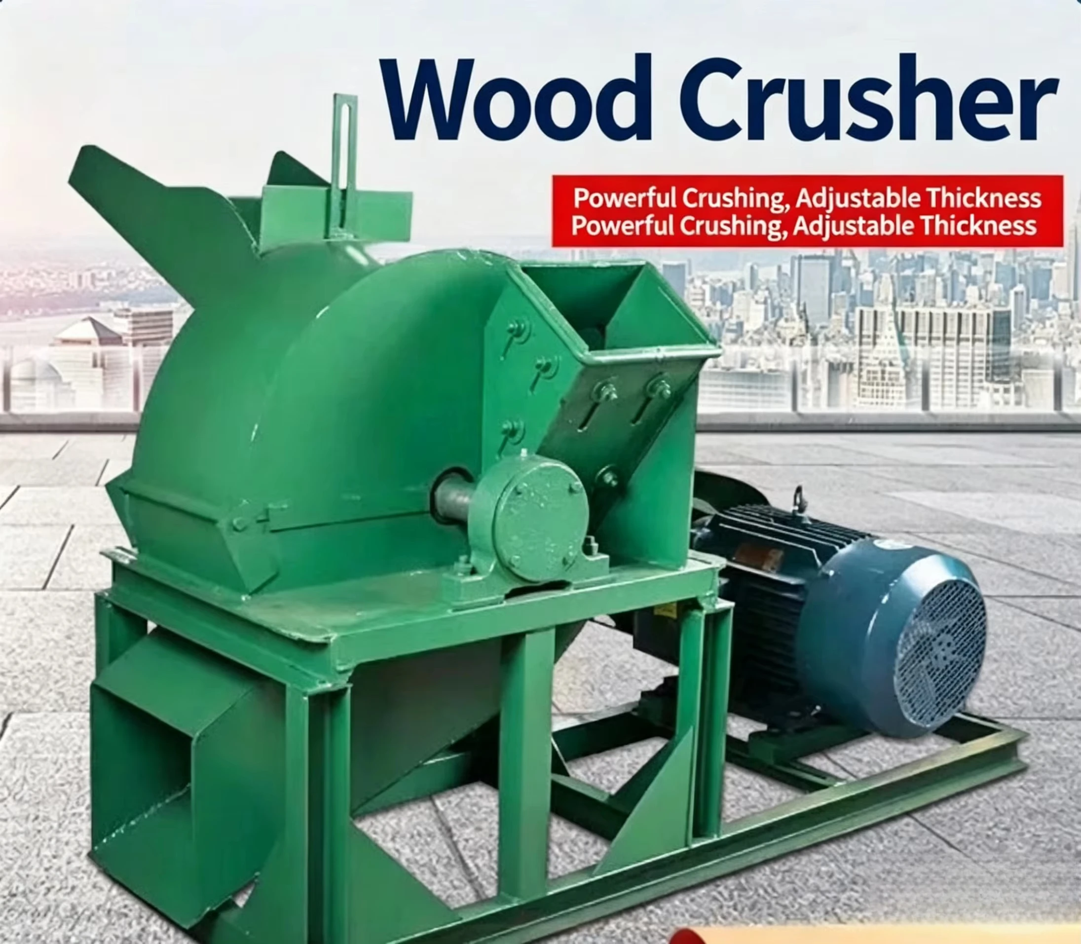 q Heavy Duty Engine Wood Chipper Shredder High Industrial Wood Waste Processor 5-7T/h Capacity 1 Year Warranty for Garden