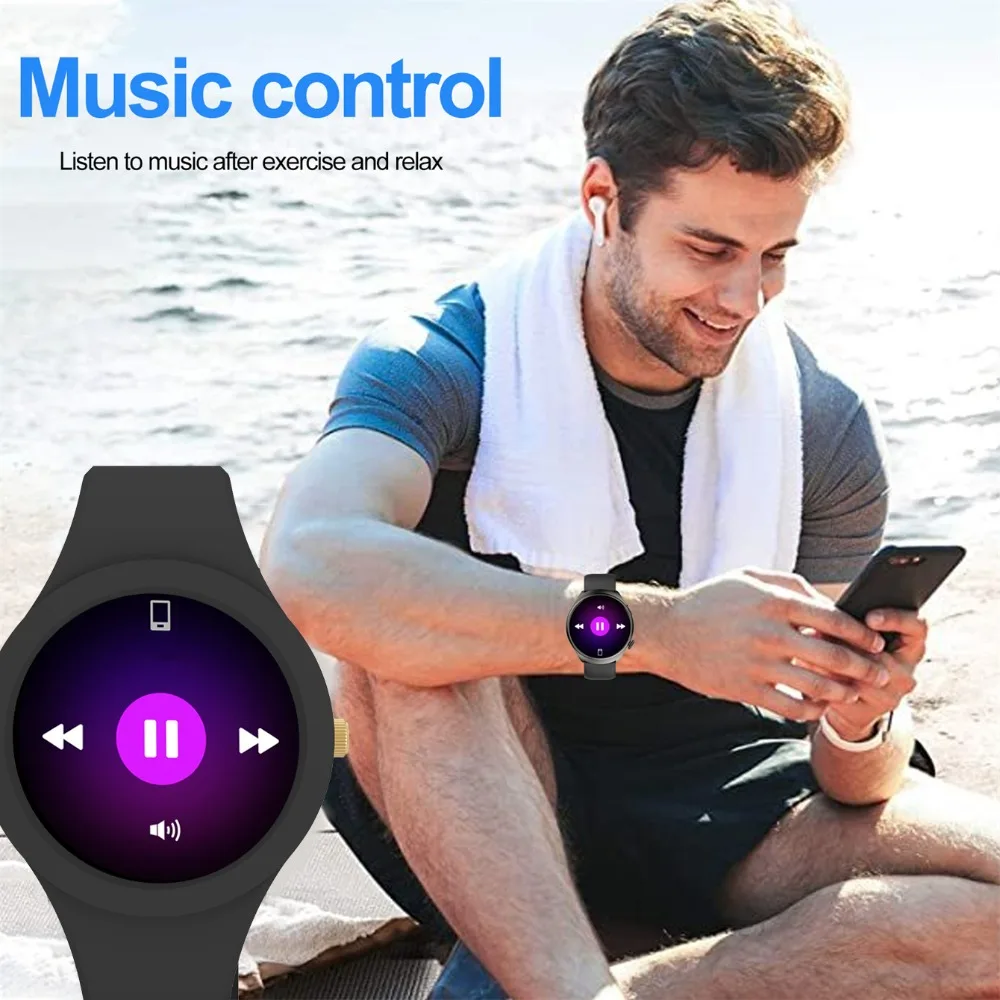 تتميز الساعة الذكية الجديدة ذات الدقة العالية التي تعمل باللمس بالكامل (الاتصال والرد) ووظيفة المكالمات اللاسلكية ووجه الساعة الضخمة