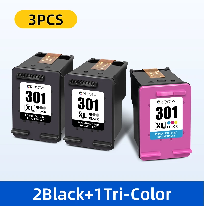 CRTBOTW 301 XL Remanufactured For HP 301 301XL Ink Cartridge For HP301 Envy 5530 Deskjet 2050 2540 2510 1000 1050 Printer