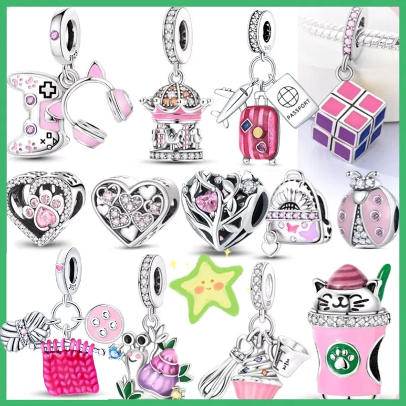 

Original 925 sterling silver Airplane Carousel Love women's fashion pendant beads suitable for bracelets DIY exquisite gifts