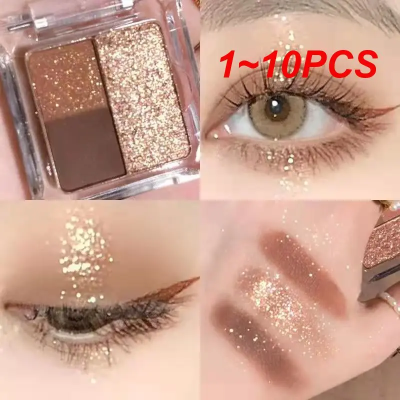 Paleta de sombras de ojos con purpurina mate de 1 a 10 piezas, Color pasta de frijol, resistente al agua, pigmento de sombra de ojos de larga duración, sombra de ojos brillante