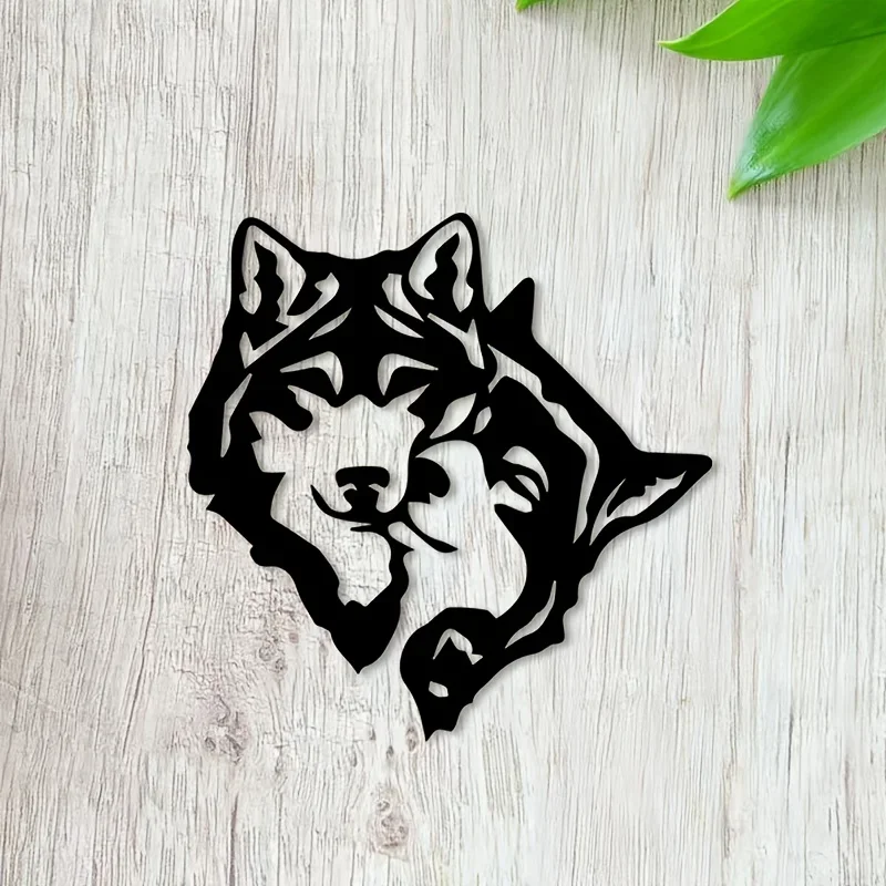 Wolf Pack Metal Wall Art,2D Flat Laser‑Cut Silhouette,Weather‑Resistant Iron Wall Mural,Living Room Den Wall Hanging