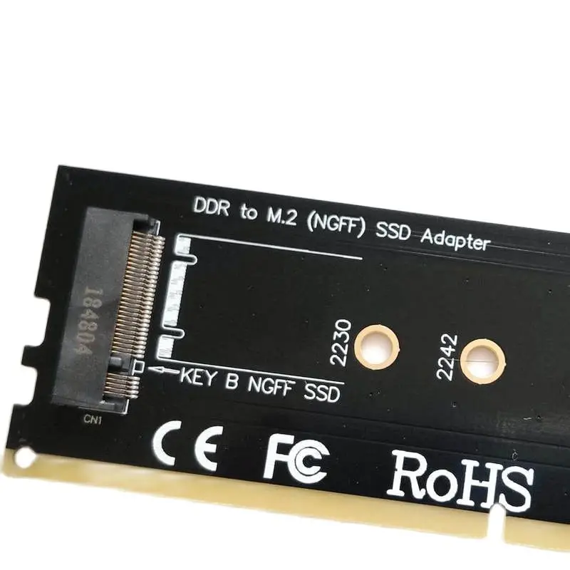 DDR memory card slot to M.2 SSD B-Key adapter board, compatible with DDR2, DDR3, DDR4