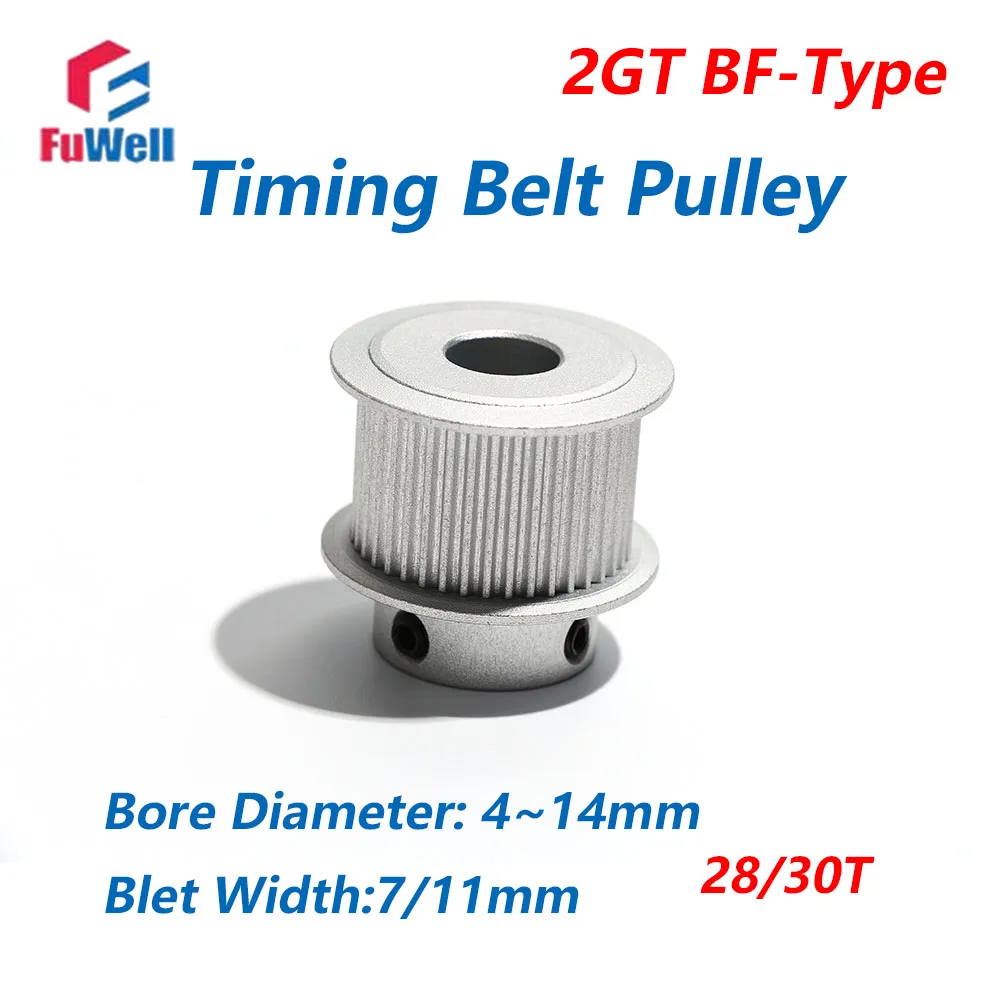 

FuWell BF 2GT 2M 28/30 зубьев GT2 Отверстие шкива ремня ГРМ 4/5/6/6,35/7/8/10/12/14/15 мм Ширина ремня 7/11 мм Синхронный шкив