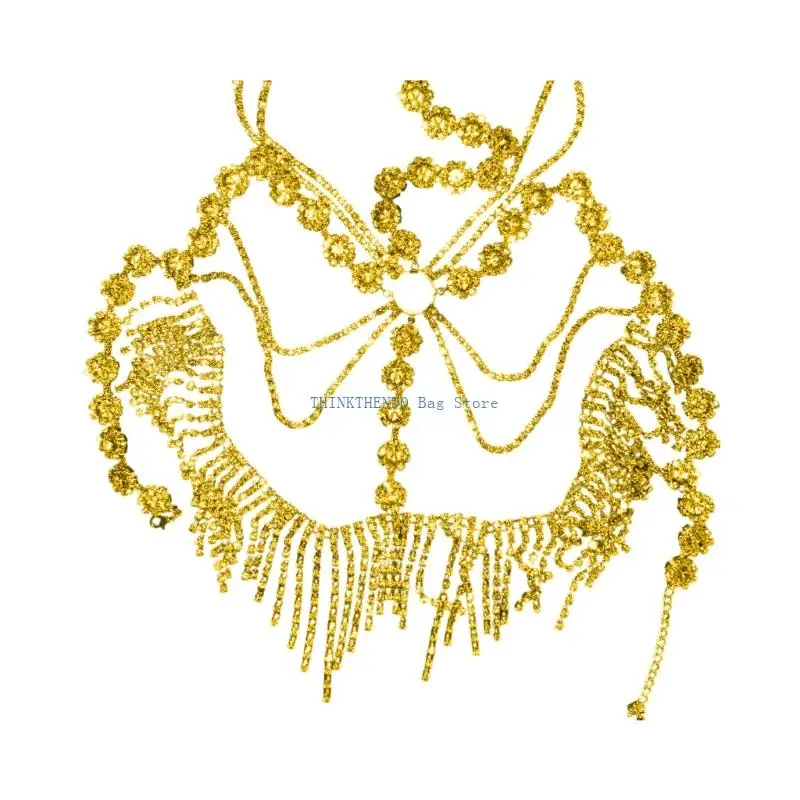 

340D Delicate Rhinestones Tassels Veil Mask Headpiece For Women Fashion Hair Ornament Accessories Party Dance Costume Jewelry