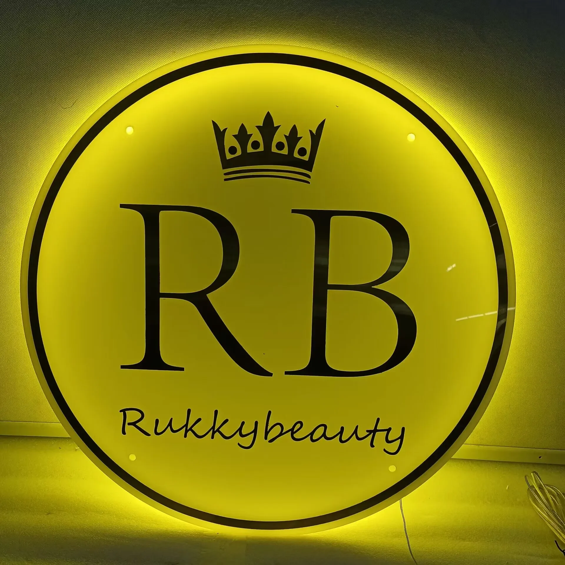 

Custom Acrylic Business Logo LED Lights Wall Personalised Sign Business Office Logo Beauty Salon Plaques Hair Studio 3D Sign