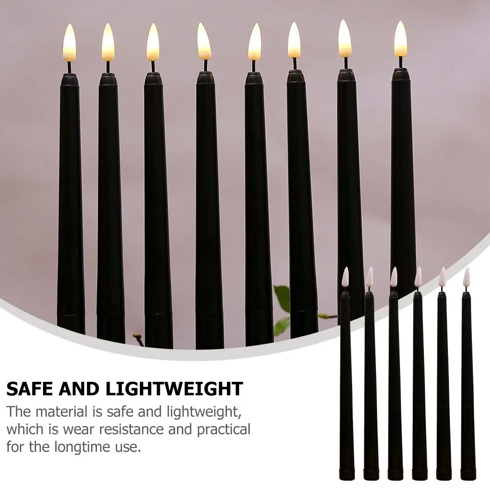 12 Pcs The Christmas Wedding Decorations LED Candles Flameless Taper Light Shell Lights Decorative Plastic