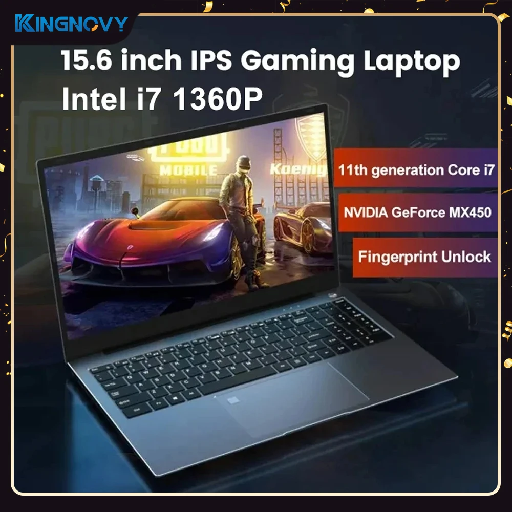 13th Generation i7/i5/i9 Gaming Laptop with NVIDIA MX550 2GB 15.6 Inch IPS Fingerprint Ultrabook Notebook PC 10880H 1260P New