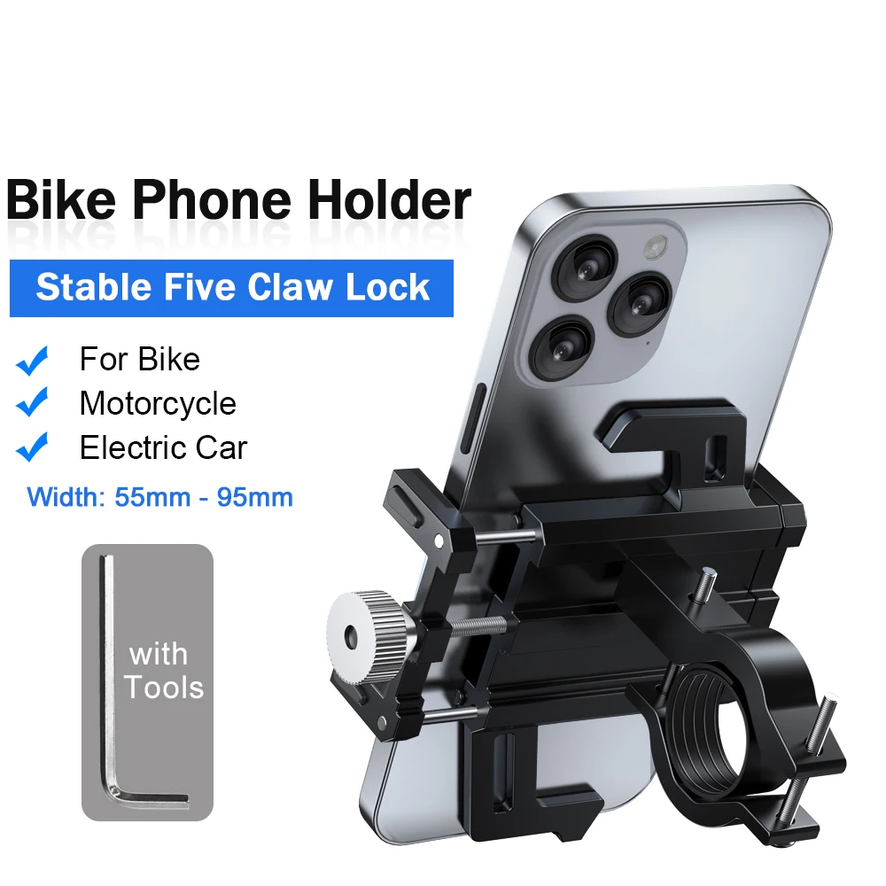 Onelesy Support de Téléphone Portable pour Vélo, Réglable, Rotatif pour Moto pour iPhone 12 et GPS