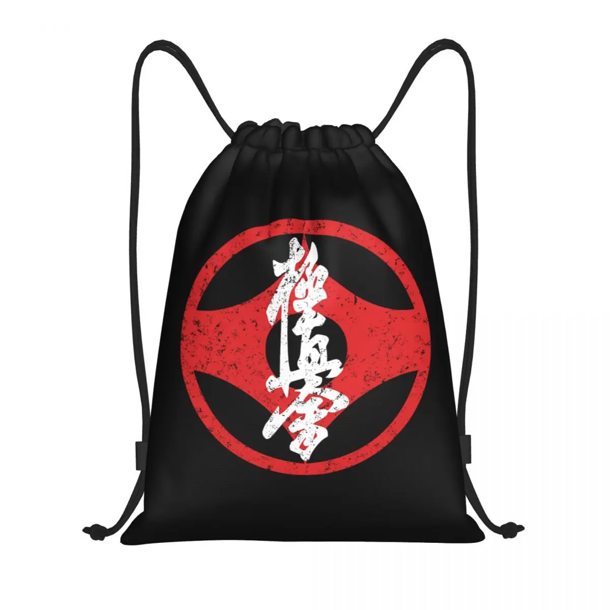 

Custom Kyokushi Karate Drawstring Bags for Training Yoga Backpacks Men Women Martial Arts Sports Gym Sackpack