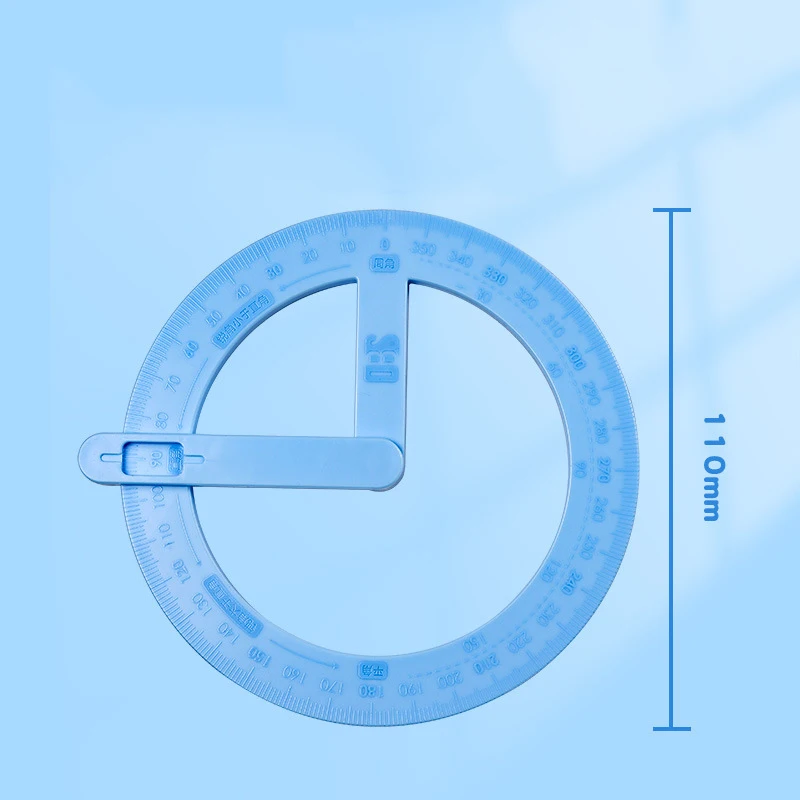 360-degree Movable Angle Protractor Mathematical Angle Drawing Tool Geometric Angle Demonstration Movable Ruler