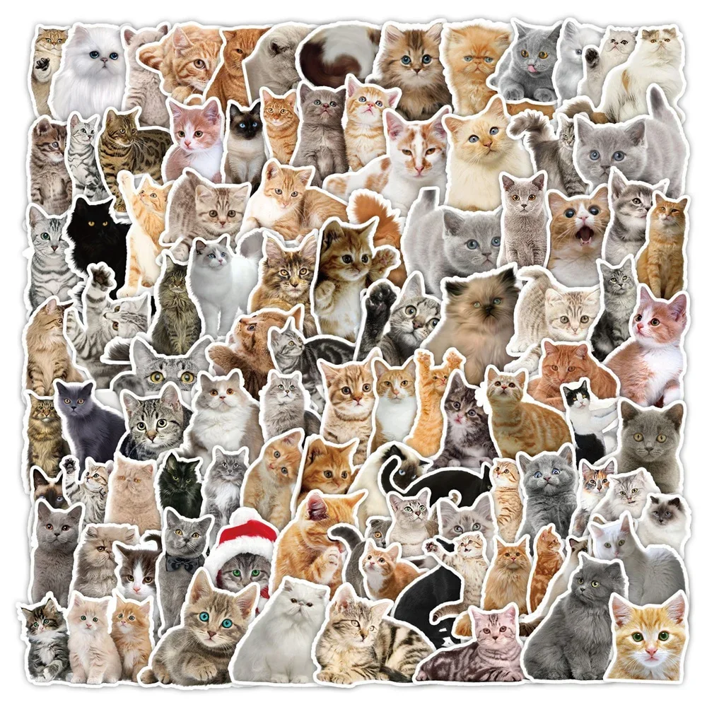 10/30/50PCS Cute Cartoon Kitten Personality Graffiti Creative Sticker Refrigerator DIY  Guitar  Skateboard  Waterproof Wholesale