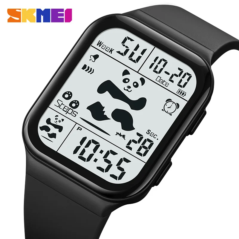 

SKMEI Silicone Watch Band Date Display Timed Time WarningTime Week LED Night Light Hour 24 Hour Water Proof 50M Cute Watch 2216