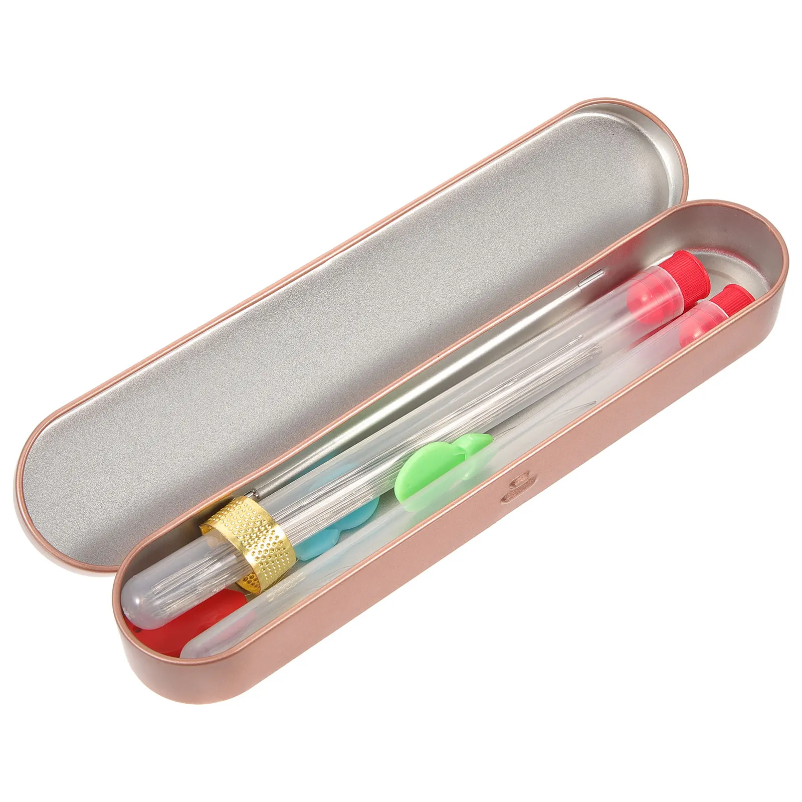 

1 set Knitting Needles Set Beading Tool Accessories Ergonomic Yarn Sewing Needles for Sweater Gloves DIY Craft Anti Rust Nickel