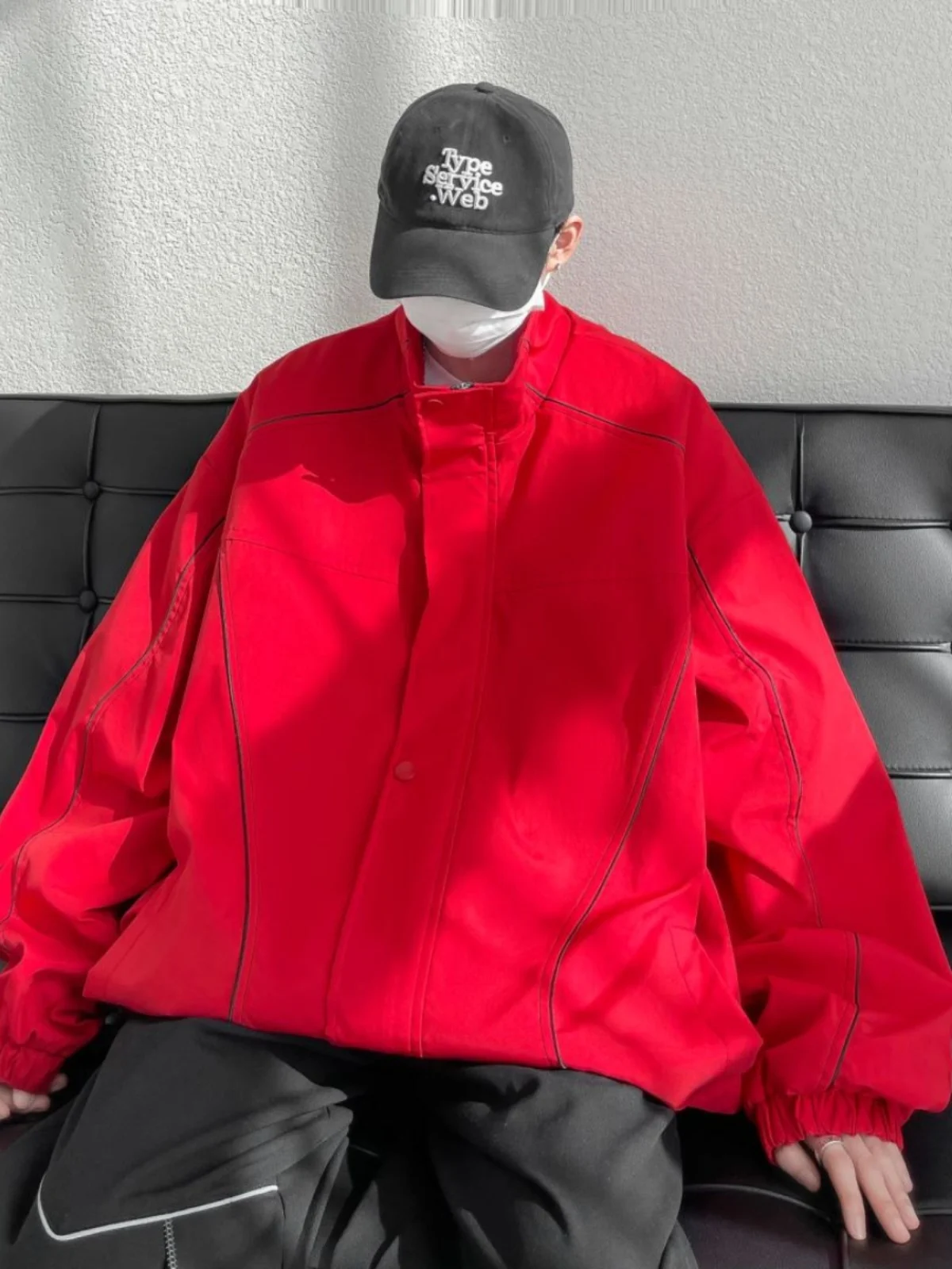 

Куртка мужская повседневная Dragon Year Red, весна-осень 2024, новая, в полоску, для пар, рабочая, водонепроницаемая, для активного отдыха, удлиненная, свободного кроя