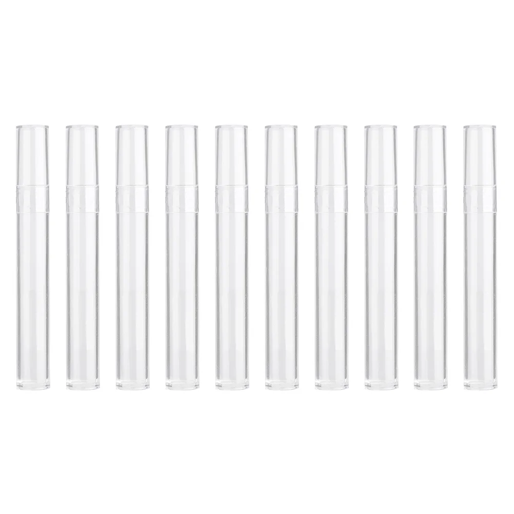10Pcs Eyelash Forcep Storage Tube Transparent Needle Canister for Tweezer Organizer Portable Dustproof Container ABS Material