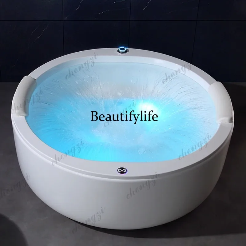 S178 acrylic hotel freestanding round surf massage constant temperature deep bubble smart bathtub bath bucket
