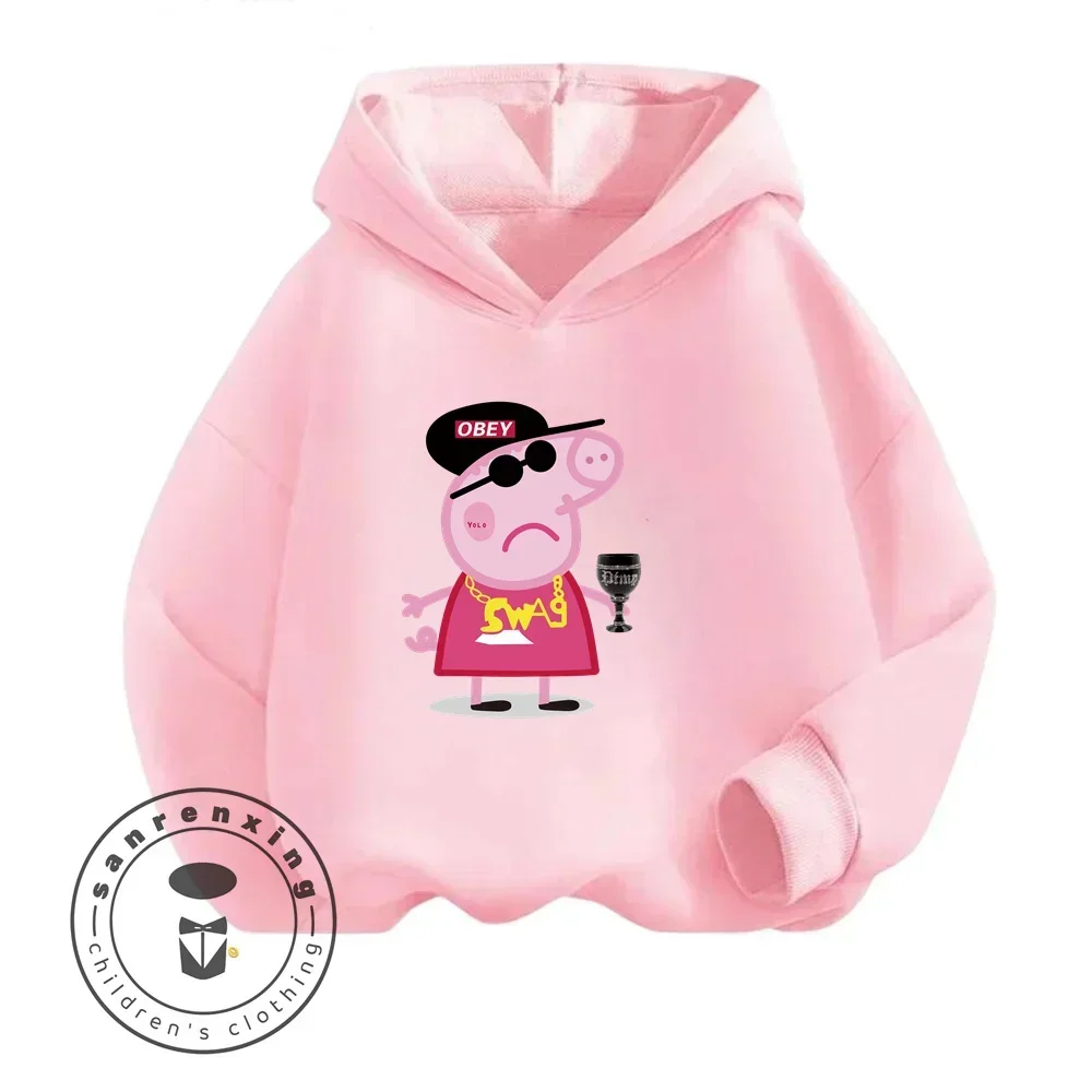 2024 Vibrant Vibes and Lively Spirit Cute Peppa Pig Outfits That Embody the Joy and Excitement of Childhood Children Hoodie