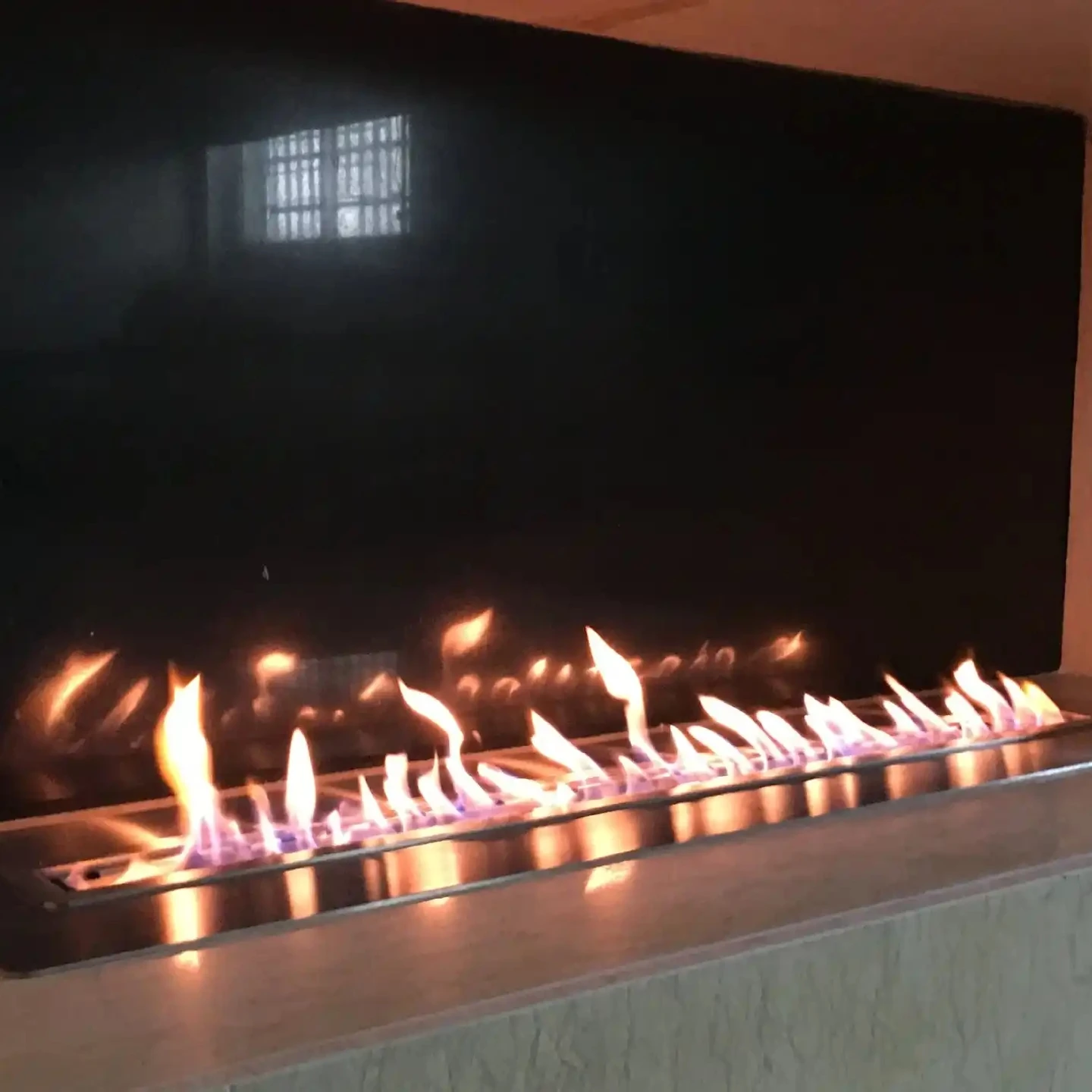 Tuya wifi bioetanol kamin chimenea eléctrica rectángulo quemador de fuego de etanol inteligente
