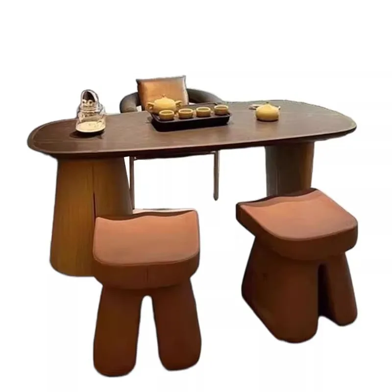 High-end tea table New Chinese solid wood tea table, modern minimalist walnut tea table