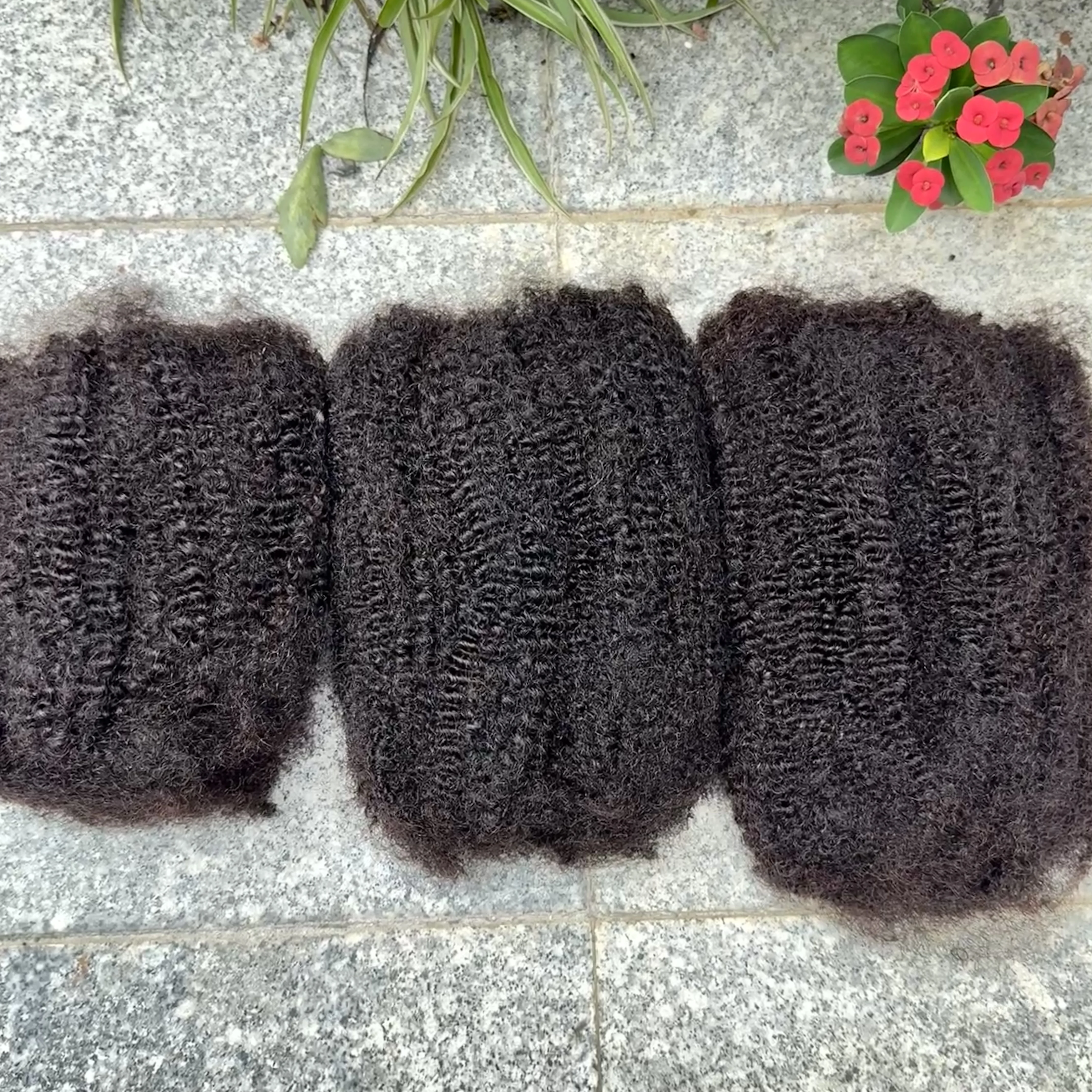 Nabi Afro Kinky Bulk Hair No Attachment Human Hair Bulk Peruvian QVR 4C Kinky Curly Wave 50g/1Pc Braiding Natural Color Braids