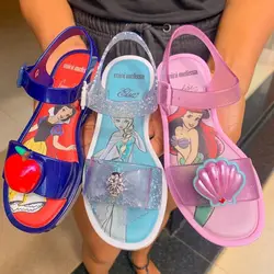 New Disney girls  mermaid princess cute Sandals shoes non-slip soft bottom sports shoes for girl gift