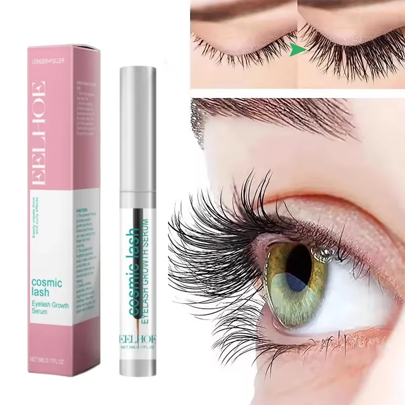 Eelhoe Wimpern-Augenbrauen-Pflegeflüssigkeit-Set, langlebig, dicker, leicht zu tragen, verbessern die Verlängerung, wasserfestes Make-up, Wimpernwachstumsserum