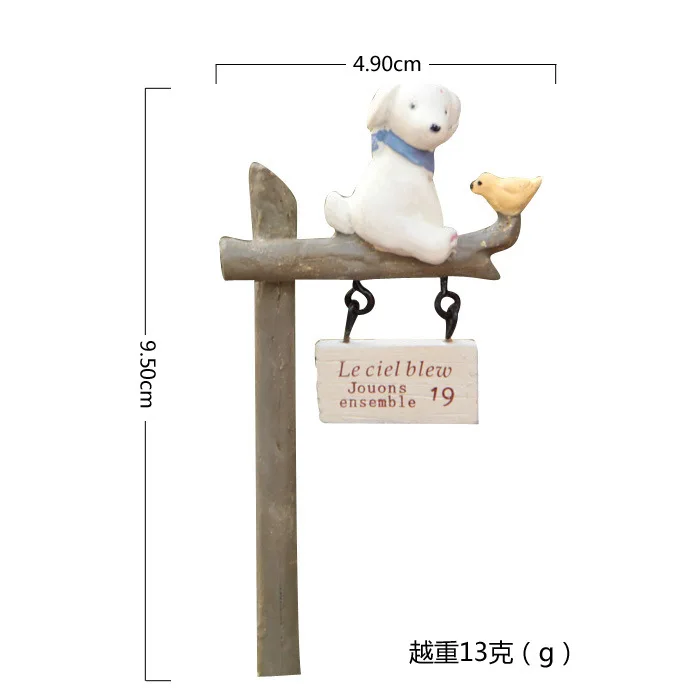 

Мультяшная смола, креативная вывеска для щенка, птица, садоводство, мох, мульти-свежий цветок, реквизит для съемки, кукла, орнамент