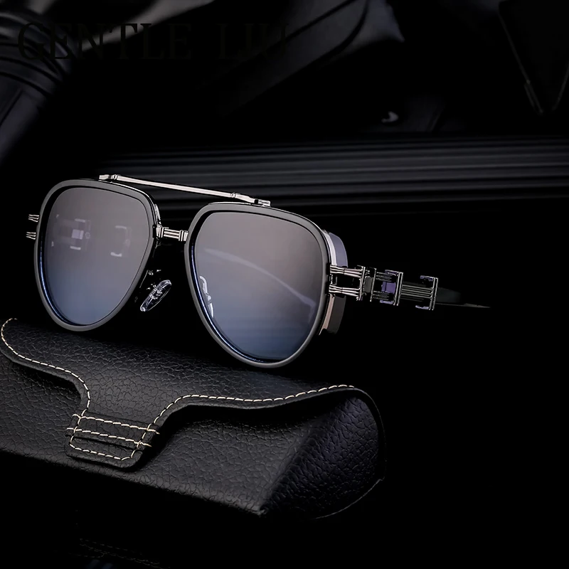 Vintage Metal Frame Sunglasses Women Men 2026 Luxury Brand Designer Classic Big Frame Driving Sun Glasses For Male Punk Eyewear