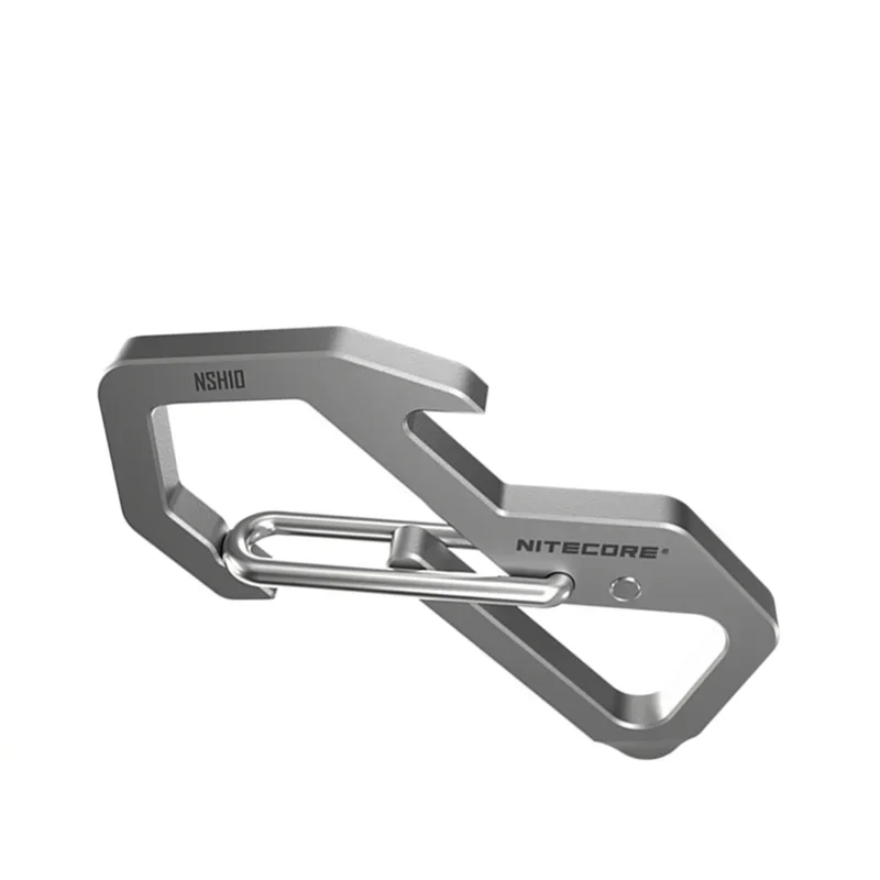 NITECORE NSH10 Push-Taste Hängen Zu Multiuse Titan Snap Haken Abbildung 8 Schnalle Hängen Schnalle 45 Degress Elastische Frühling Tor