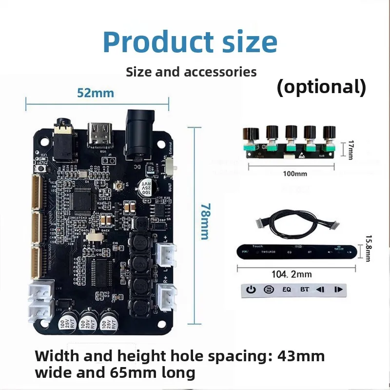 SOTAMIA 15Wx2 DSP Bluetooth Module 5.0 Power Amplifier Board Module Electronic Crossover Hifi Sound Quality TWS Paired Subwoofer