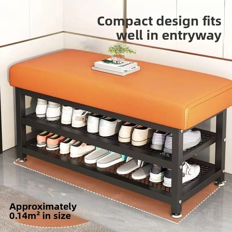 

Простая скамья-тумба для прихожей из кованого железа, компактная, для небольших помещений, легко собирается, ABENUOR