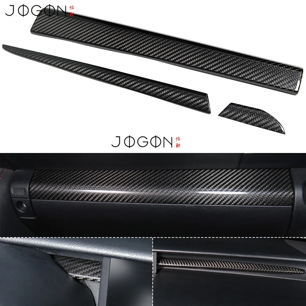 3Pcs Carbon Car Interior Console Dashboard Strip Center Glove Box Panel Cover Trim For Lexus RC RC300 IS IS250 IS300 2014-2022