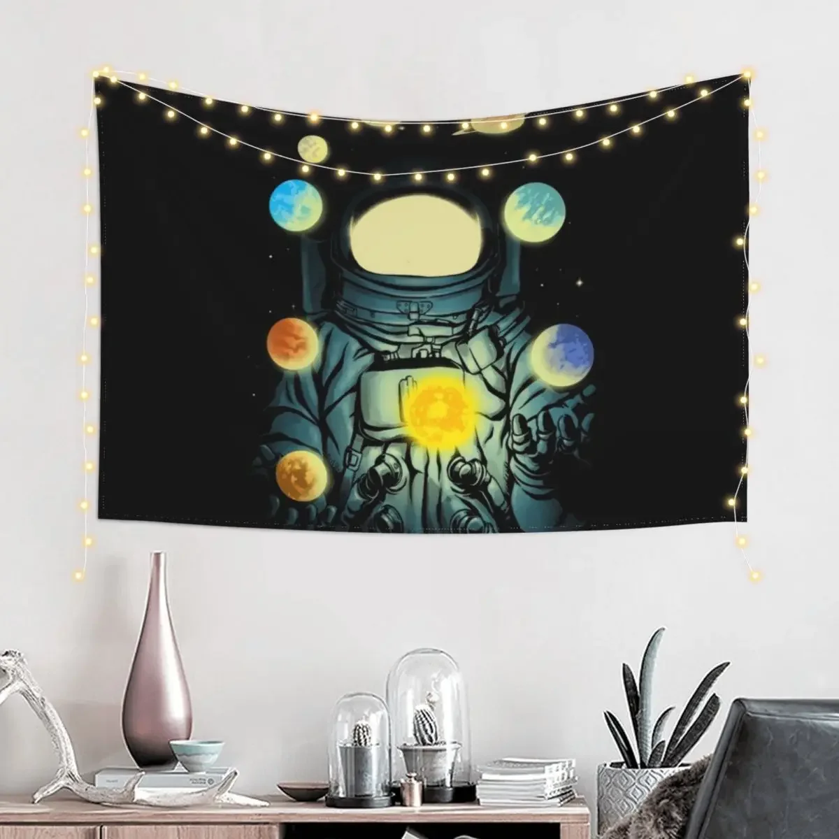 Juggling Planets Tapestry Room Aesthetic Wall Decoration Wall Tapestries Tapestry